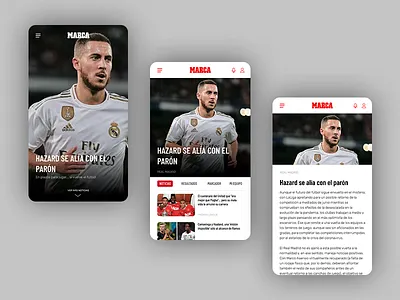 MARCA Minimal Concept app design article concept design football football app iu minimal news red sports