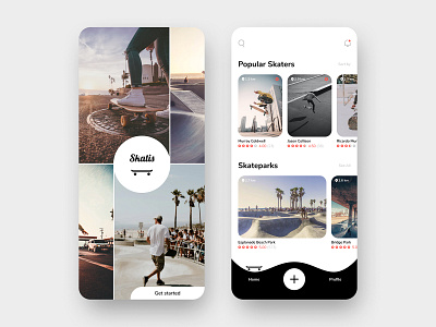 Skater App Design - Skatis app app design branding clean community design illustration ios logo minimal mobile app photography product design simple skateboard social social network trend ui ux