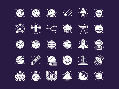 Space Icon set design icon icondesign icondesigner iconography icons illustration mobile ui ux