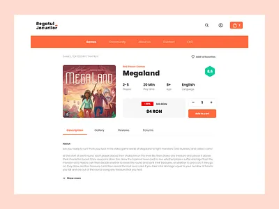 eShop Redesign daily ui 012 design e shop ecommerce estore game game store megaland online store pczohtas red raven games redesign regatul jocurilor shop store app webshop website
