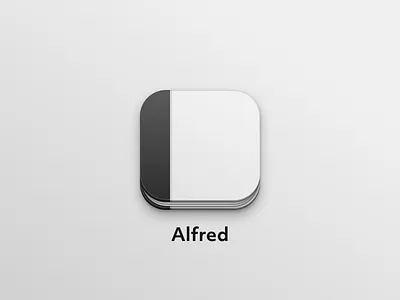 Alfred app app icon apple black black white ios neumorphic notebook notes writing