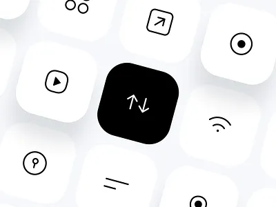 ⚫️ Icon Set app black black white branding button clean dark design fintory icon illustration logo minimal mobile shadow ui user interface ux