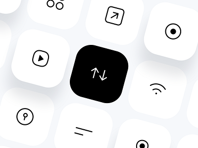 ⚫️ Icon Set app black black white branding button clean dark design fintory icon illustration logo minimal mobile shadow ui user interface ux