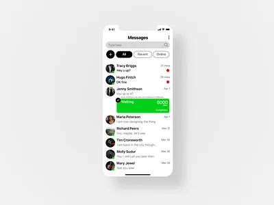 DailyUI #013 Direct Messaging App 013 app challenge chat dailyui design direct fitness goals ios message app messaging mobile multipurpose payment search social ui ux