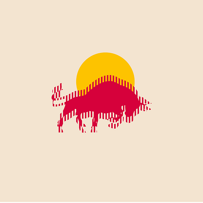 RedBull logo bull design flashy illsutrator illustration art logo red redbull sun yellow