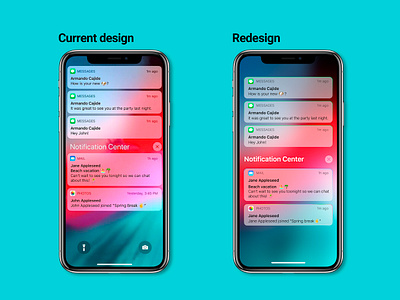 iOS Notifications redesign app apple dailyui design flat ios minimal mobile notifiaction notifications product redesign ui ux