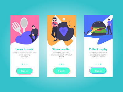 CookingNow App UI app cook cooking design designer inspiration minimal mobile overview trending ui ux web welcome screen work