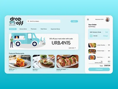 DropOff delivery landing page ui ux