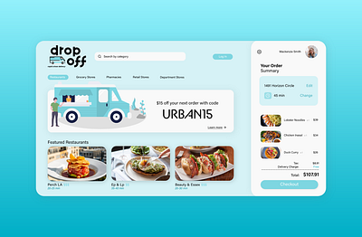 DropOff delivery landing page ui ux