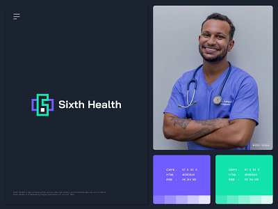 Sixth Health Logo Design brand identity branding clean clinic design health health logo healthcare hospital logo logo design logo mark medical medical logo medicine minimal nursing nursing home pharma pharmacy