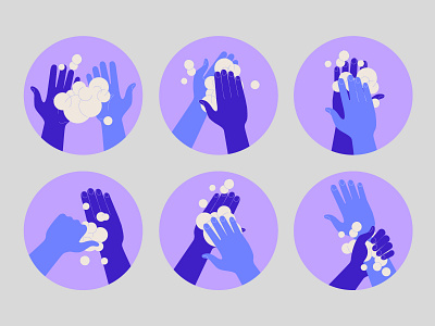 Hands COVID-19 concept covid 19 foam hands illustration minimal soap vector wash your hands