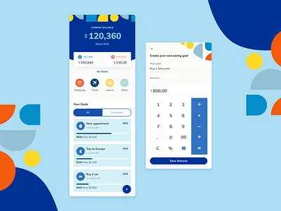 [DailyUI-004] Expense Tracker calculator dailyui dailyui004 design expense tracker mobile palette pattern shot ui ux vector