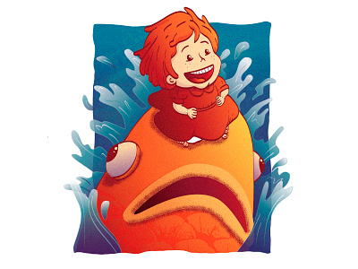 PONYO characters fanart ghibli illustration ponyo