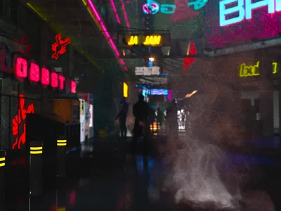 Cyber alley by tg 1 3d cinema4d futuristic octane render