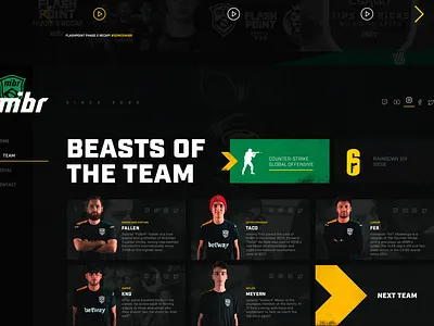 MIBR – website csgo dashboard ui design esports home home screen homepage design interface interfacedesign layout mibr product design redesign staff team ui ux uxdesign website
