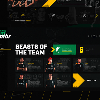 MIBR – website csgo dashboard ui design esports home home screen homepage design interface interfacedesign layout mibr product design redesign staff team ui ux uxdesign website