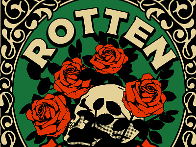 Rotten but not dead adobe adobe illustrator design digital art digital illustration graphic design illustration illustration digital illustrator poster art poster design roses skull skull art vector vector art wacom wacom cintiq