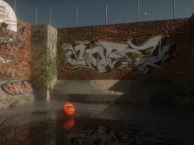 The old School 3d art basketball cinema 4d cinema4d graffiti graffiti art graffiti digital illustration istanbul modelling mural octane old school render street