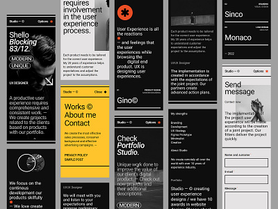 Studio / Designer - Website Mobile black bold concept design future landing page minimalist mobile modern portfolio responsive typography ui ux web design website