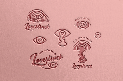 Lovestruck digital art dribbble eyes illustration illustrator letterpress logo design logodesign love pink pink logo texture