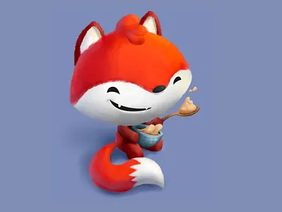 The Little Fox animal cartoon character character design digital illustration digital painting fox illustration kawaii photoshop texture wildlife