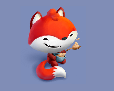 The Little Fox animal cartoon character character design digital illustration digital painting fox illustration kawaii photoshop texture wildlife