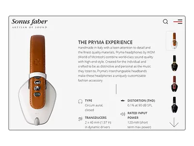 Sonus Faber headphones dailyui design headphones webdesign website websitedesign