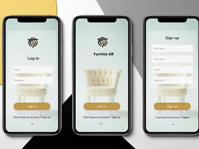 Furnito AR Login Page app typography ui design