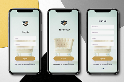 Furnito AR Login Page app typography ui design