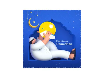 Ramadhan Kareem 3d 3dillustration blender3d blender3dart design illustration ramadhan ui