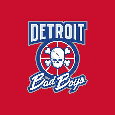 Detroit Bad Boys badboys basketball logo branding detroit lettering logos nba nike pistons vector