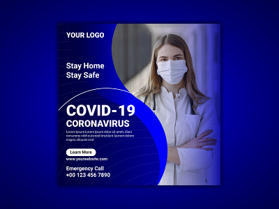 Coronavirus Social Media Banner Template branding design instagram prevention virus