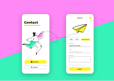 DailyUI | Contact Us app design ui design uiux