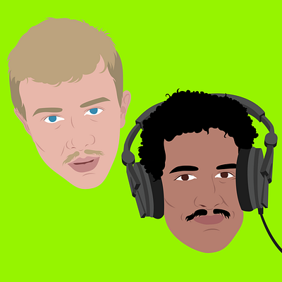 Illustration of DJ's for Art School Radio 2d colour illustration people pop