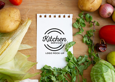 Farm Food Logo Mock Up branding design flat food kitchen kitchen logo logo mockup mockup design mockup psd mockup template vector