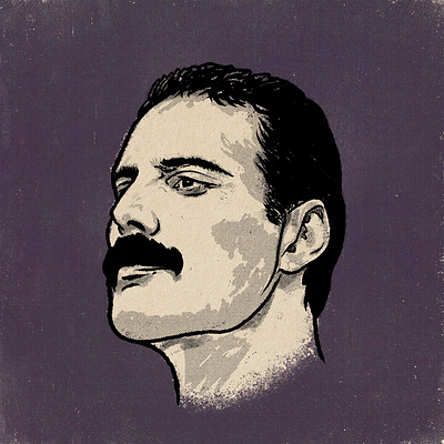 Freddie beat tones canada design digital drawing digital portrait freddie freddie mercury freelance illustration ontario ottawa portrait procreate queen rock and roll