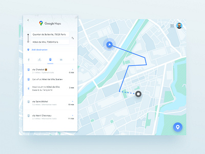 Google Maps UI Redesign app desktop desktop app google google maps itinerary map redesign tablet tourism travel trip ui ux