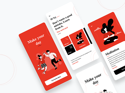 Motivation App ineraction design mobile ui motivation ui uiux visualdesign