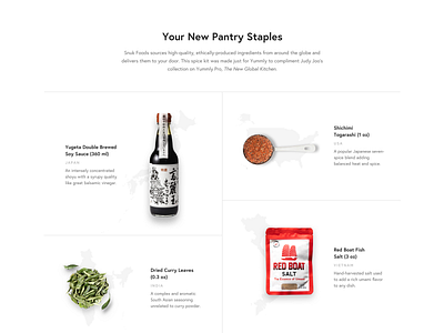 Yummly + Snuk | Global Kitchen Spice Kit responsive web ui ux