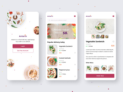 Food delivery app light version app dailyui design exploration figma ui ui ux uiux ux