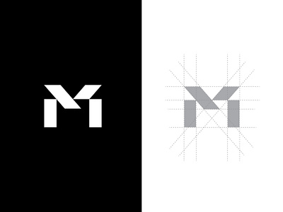 M Letter Mark art branding design geometric grid layout letter logo logo m letter logo personal branding vector