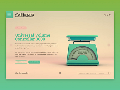 Went Bananas 3d illustration animated interface animation concept ecommerce illustration kettlebell mockup ui ux web design