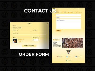 Website UX Design of Brewery-CONTACT US branding design figma homemade logo typography ui ux web website