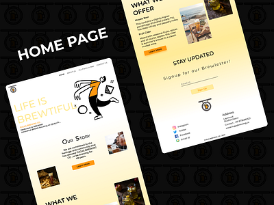 Website UX Design of Brewery- HOME PAGE app branding design figma homemade icon typography ux web website