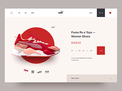 Puma sneaker shop app design flat minimal ui ux web