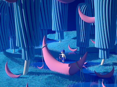 lonely 3d c4d illustration