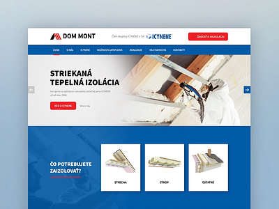 Homepage screen for insulation company blue design foam homepage insulation photoshop red ui ux web webdesign website