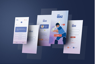 Quiz App app app design application art cricket cricket app design flat game illustration mobile mobile ui quiz quiz app ui ux vector