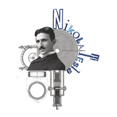 The Life of Nikola Tesla Book Cover Design book covers design digital collage editorial design experimental inventions minimal nikola tesla typography