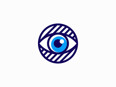 Geometric Eye Logo blue branding circular design eye geometric identity illustration lines logo mark medical modern ocular optometry premium sight symbol vector vision